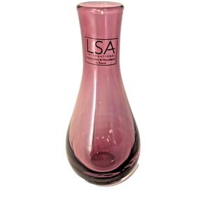 LSA International Amethyst Bud Vase Translucent 5" x 2.5" Never Used LSA Sticker